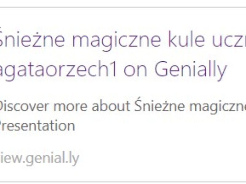 Śnieżne magiczne kule uczniów klasy 1a i 3a