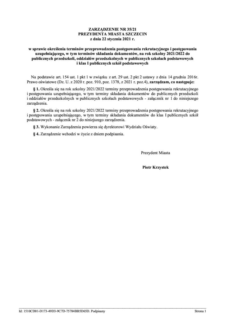 Rekrutacja do klas I
