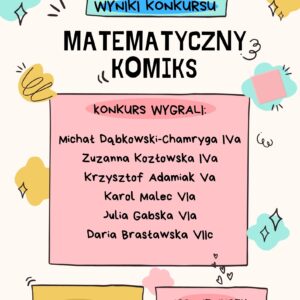 Wyniki konkursu Matematyczny Komiks