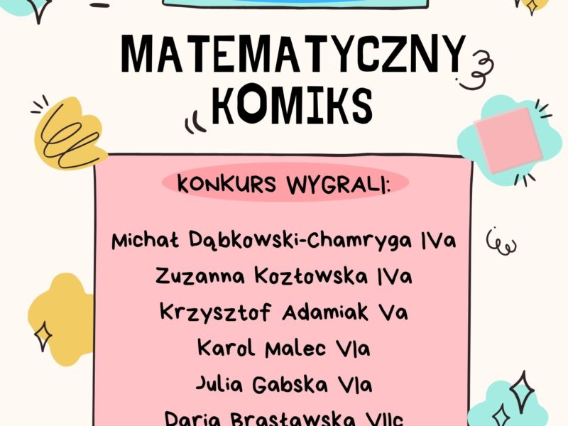 Wyniki konkursu Matematyczny Komiks