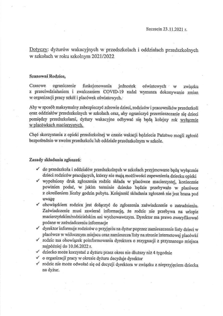 Dyżur wakacyjny