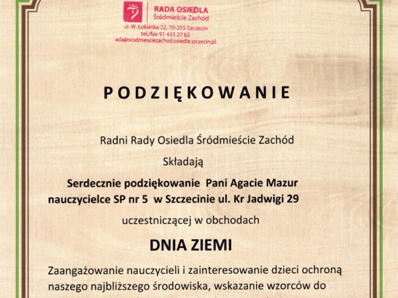 Podziękowania