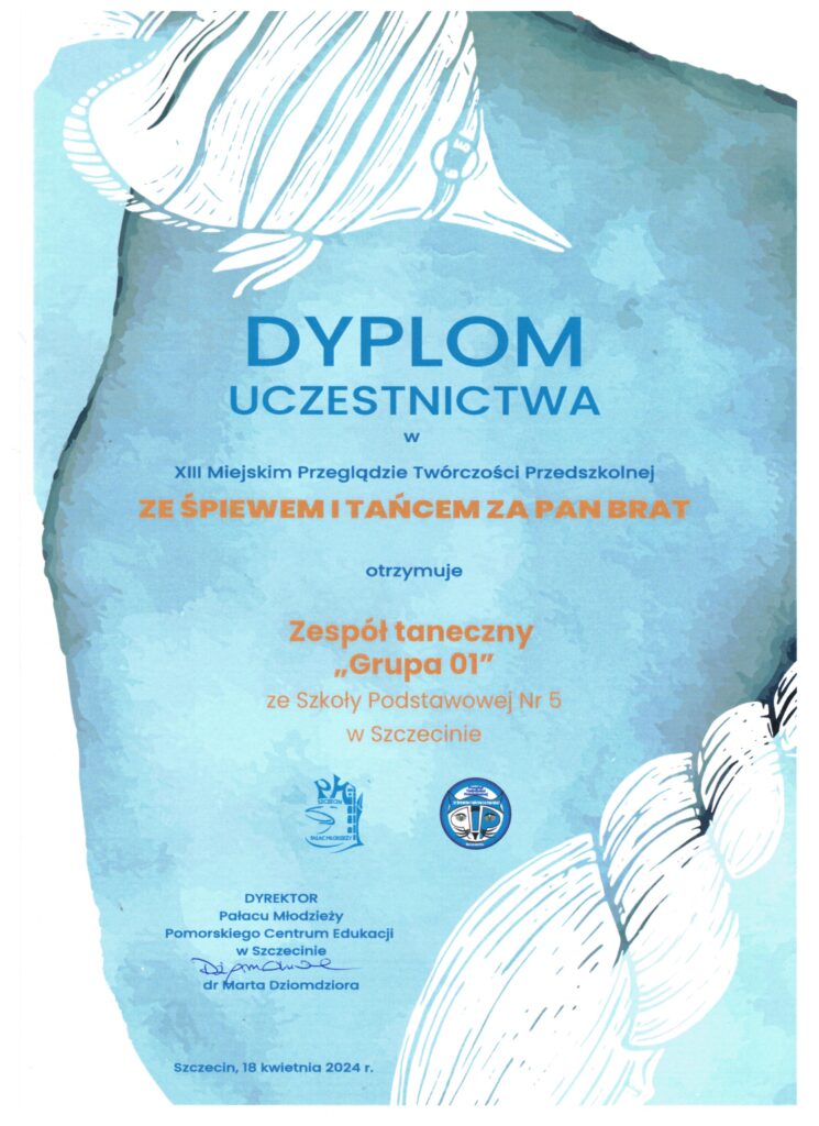 XIII Miejski Przegląd Twórczości Przedszkolnej – grupa 01