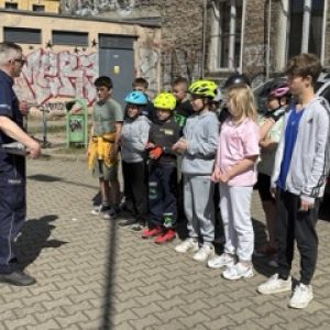 Egzamin praktyczny na kartę rowerową w SP nr 5