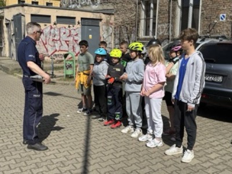 Egzamin praktyczny na kartę rowerową w SP nr 5