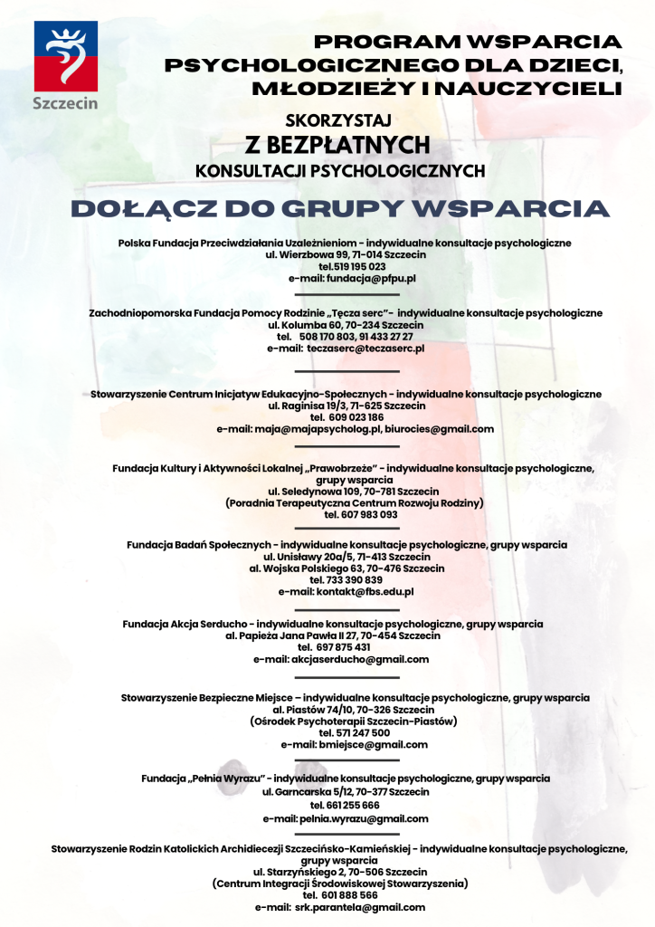 Bezpłatne wsparcie psychologiczne