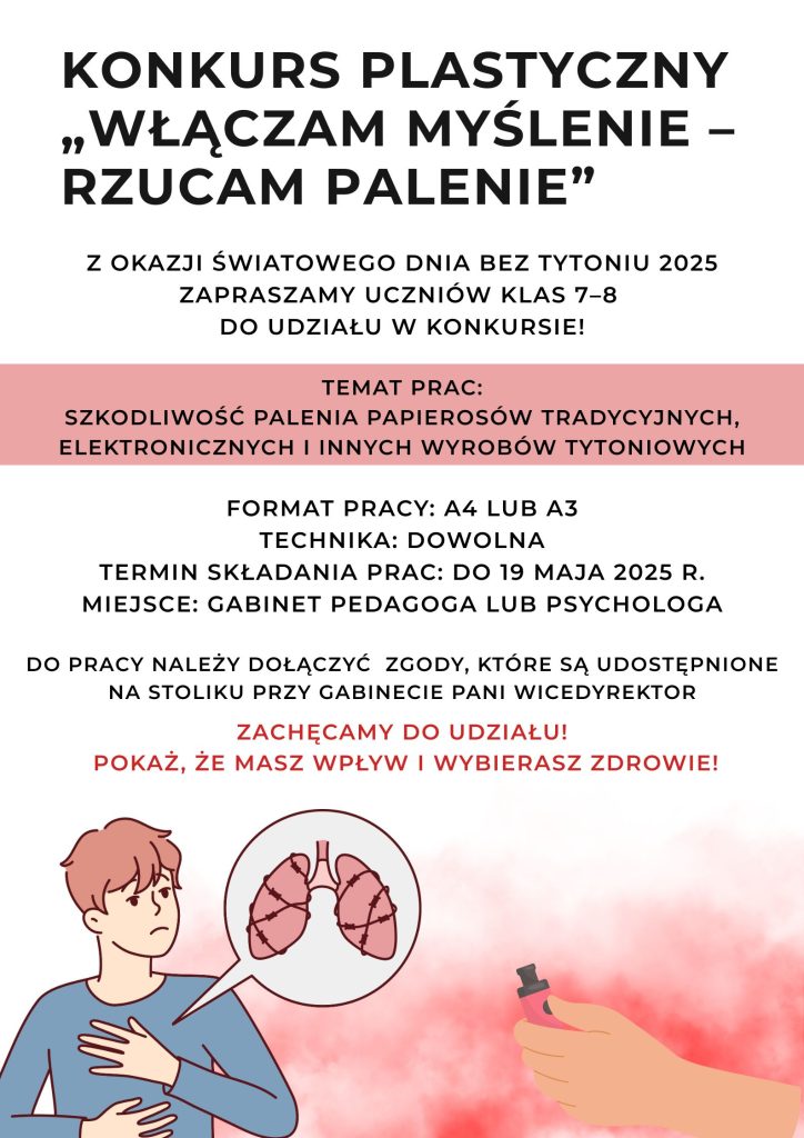 Konkurs plastyczny „Włączam myślenie – rzucam palenie”